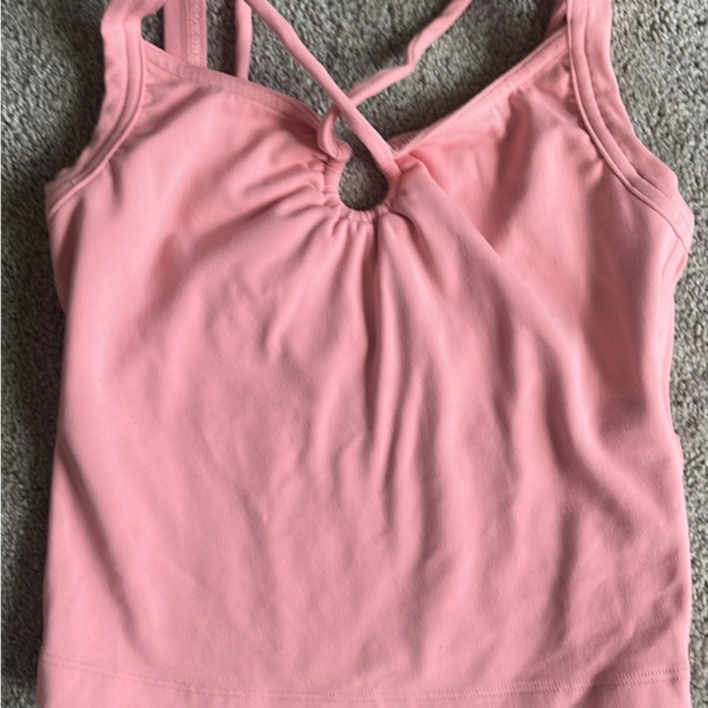 Athleta Pink Cut Out Tank Crop Top